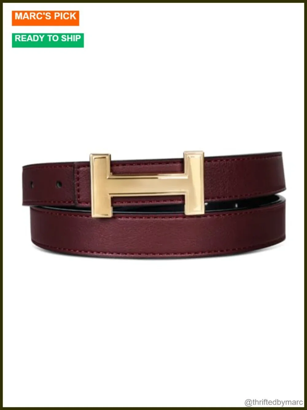 Fashion Waist Belt with Detachable Gold Buckle for Jeans Dresses